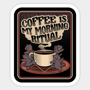 Coffee Morning Ritual Cats by Tobe Fonseca Sticker